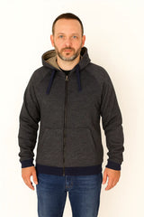 Men’s Charcoal Zip-Up Hoodie – Everyday Essential with a Modern Fit