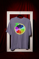 Printed Tee – Colorful Fruit Slice Abstract Design