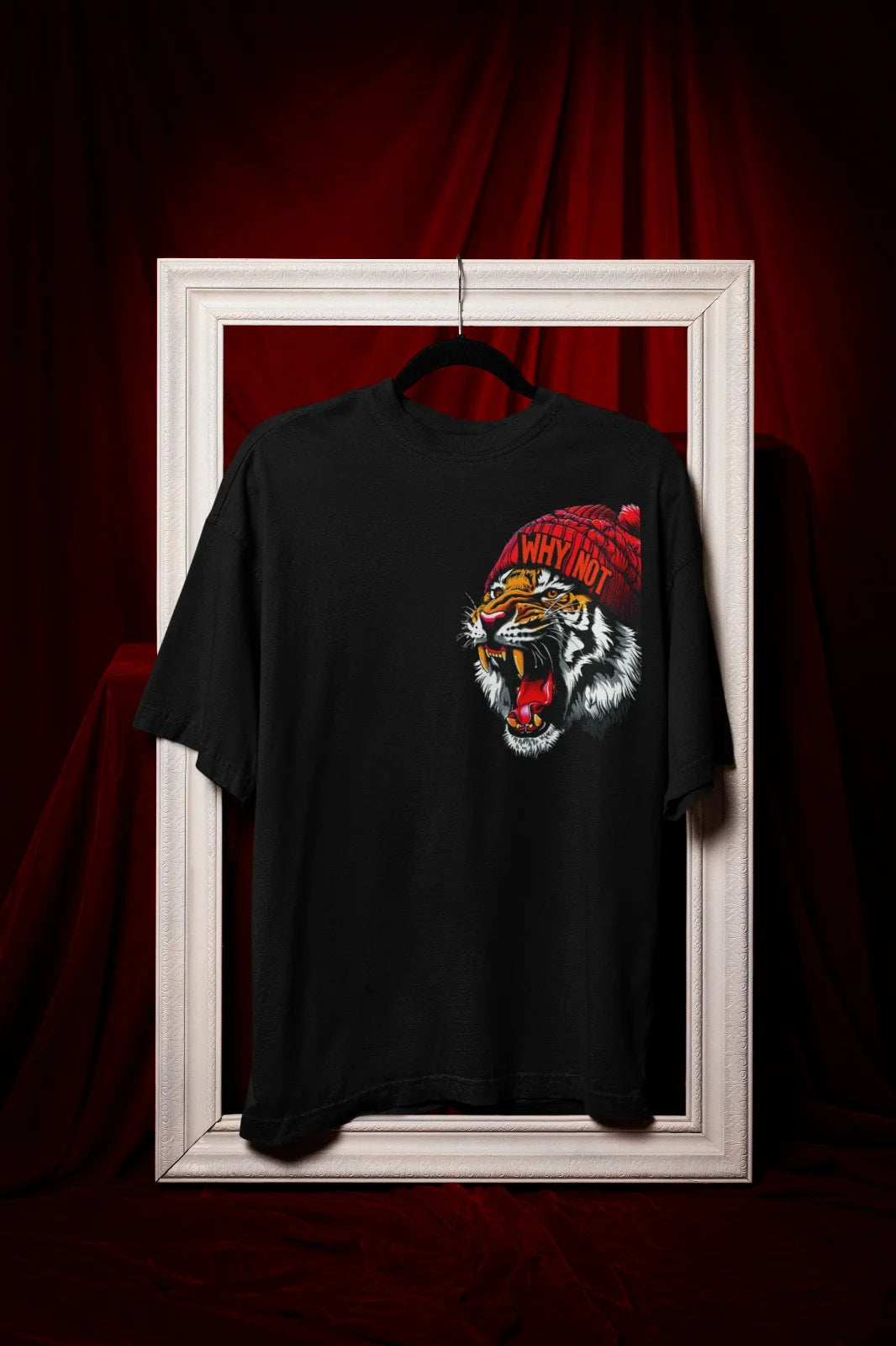 Printed Tee – Fierce Tiger With Beanie “Why Not”