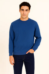 Men’s Royal Blue Crew Neck Sweatshirt – Bold Color, Everyday Fit