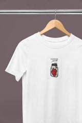 White T-Shirt – “Sabr Търпение صبر” (Patience) Jar with Heart Design