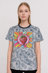 Abstract Strawberry Burst” Unisex Graphic Tee