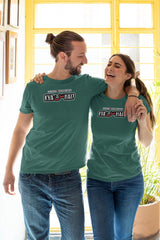 Unisex Dark Green T-Shirt – “KYA س HAI” & “КАКВА Е СЦЕНАТА” Statement Print