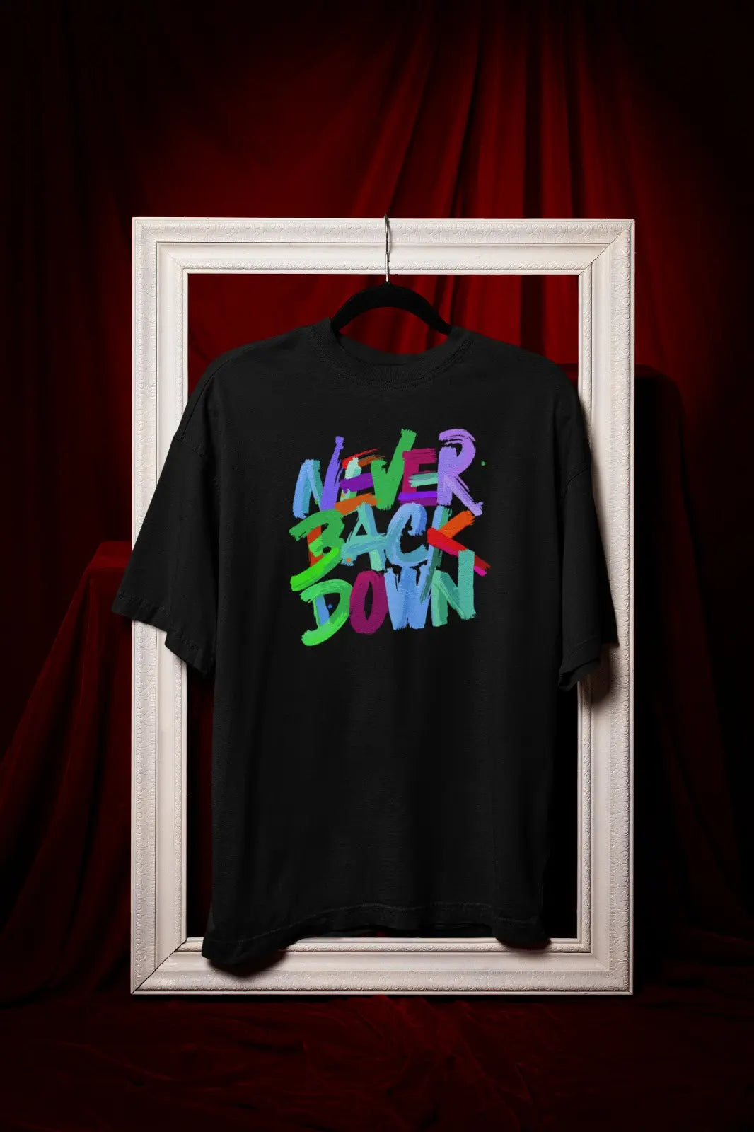 “Never Back Down” Black Unisex Graphic T-Shirt