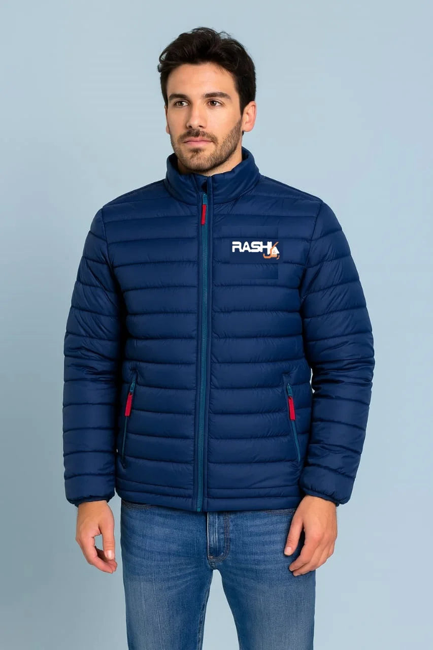 Men’s Blue Quilted Puffer Jacket – Lightweight Warmth with Urban Edge