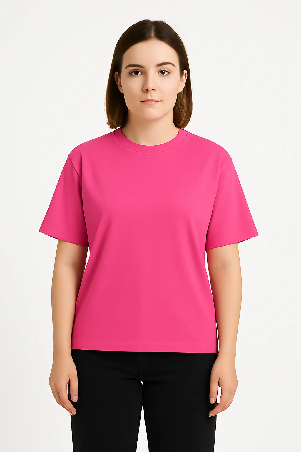 Women’s Hot Pink T-Shirt – Bright & Bold Minimalist Tee