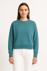 Women’s Teal Crewneck Sweatshirt – Clean & Cozy Layer