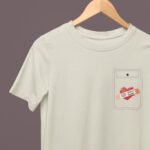 Men's Beige Graphic T-Shirt – Pocket Heart Print with Healing Message
