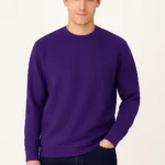 Men's Deep Purple Crew Neck Sweatshirt – Bold & Minimal Everyday Style
