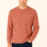 Men's Faded Red Crew Neck Sweatshirt – Vintage Look, Relaxed Vibe