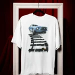 Men's Printed Tee – Classic Blue Mustang Car Graphic