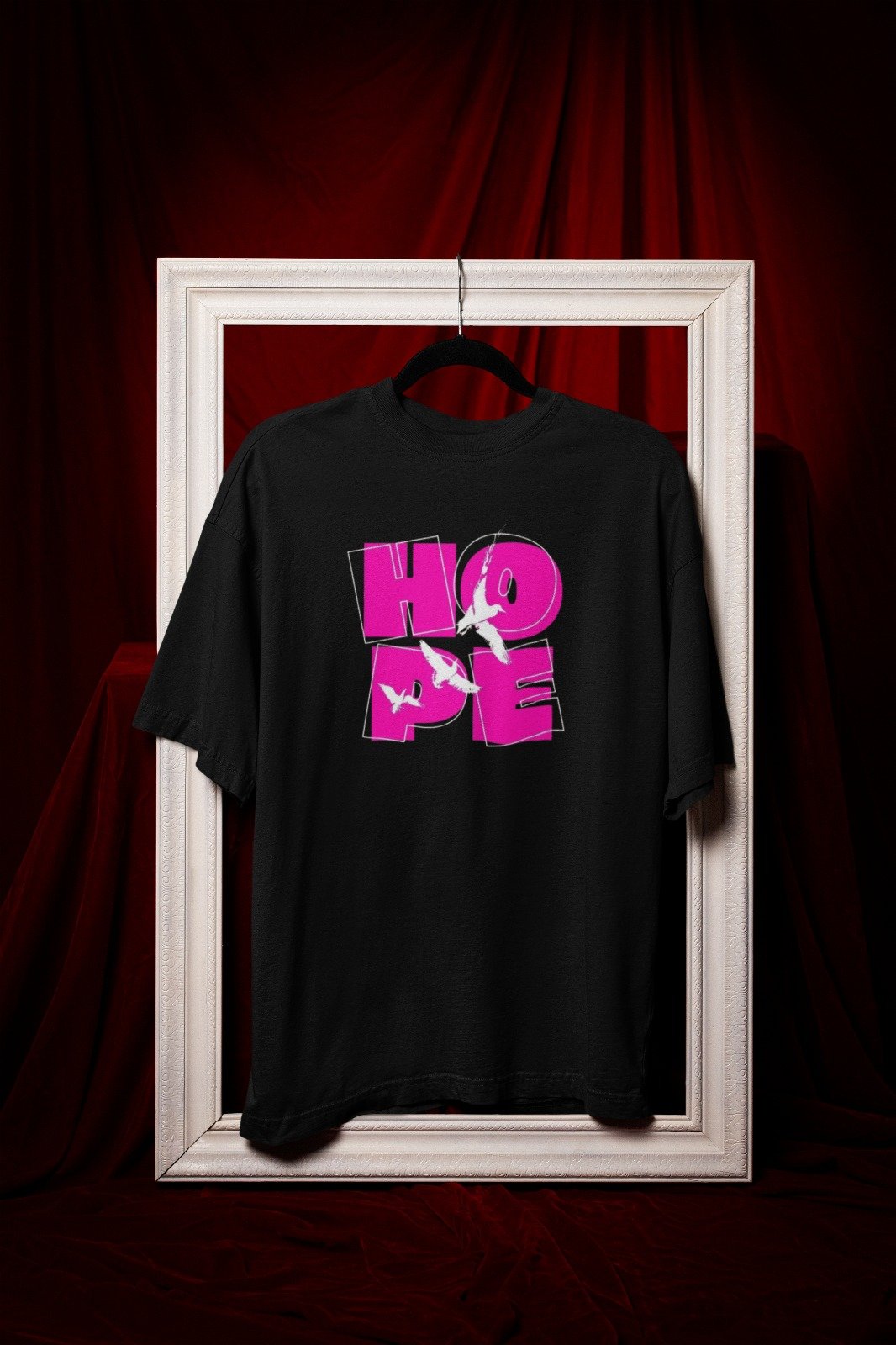 Mens Printed Tee – HOPE Typography With Doves