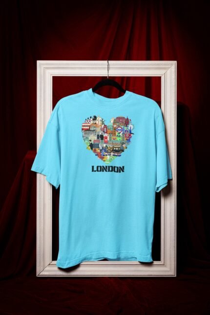 Mens Printed Tee – London Heart Cityscape Design