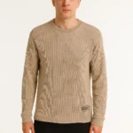 Men’s Waffle Knit Long Sleeve T-Shirt – Casual Thermal Crew Neck Top