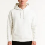 Men’s White Hoodie – Classic Pullover with Kangaroo Pocket & Drawstring Hood