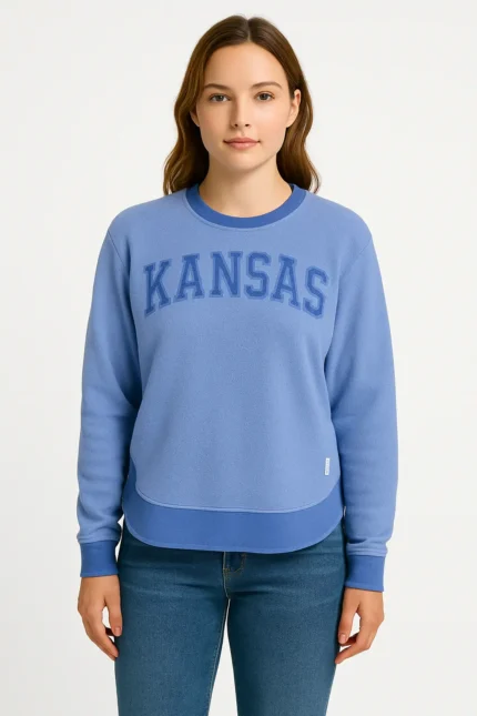 Unisex Blue Kansas Graphic Sweatshirt
