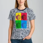 Strawberry Grid Unisex Graphic T-Shirt – Bright Pop Art Style