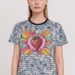 Abstract Strawberry Burst" Unisex Graphic Tee