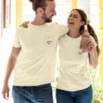 Men's Beige Graphic T-Shirt – Pocket Heart Print with Healing Message