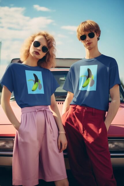Unisex Printed Tee – Surreal Banana Art Graphic