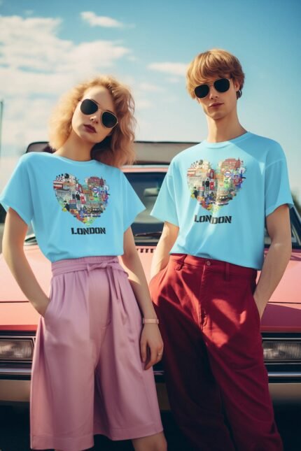 Unisex Printed Tee – London Heart Cityscape Design