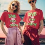 Unisex Printed Tee – Love Can Drive You Crazy Neon Quote