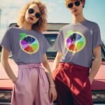 Unisex Printed Tee – Colorful Fruit Slice Abstract Design