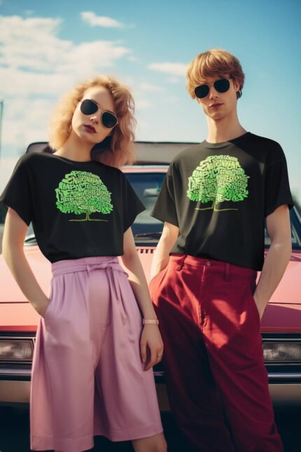 Unisex Printed Tee – Eco Tree Graphic | Sustainable Environment Design