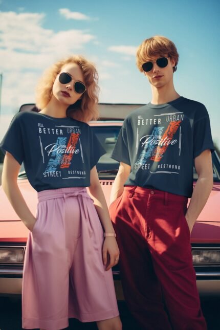 Unisex Urban Street Style Printed Tee – Think Positive 1972 Graphic