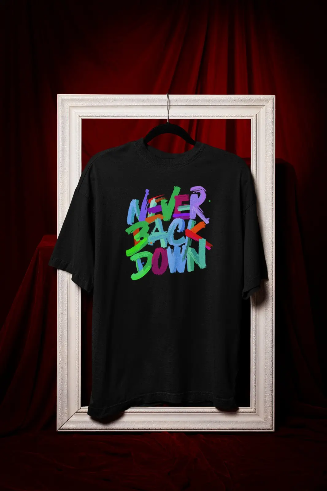 "Never Back Down" Black Unisex Graphic T-Shirt