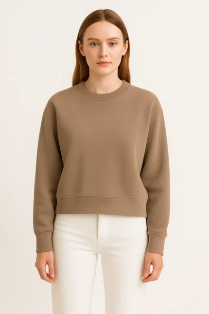 Women's Brown Sweatshirt – Cozy Minimalist Pullover