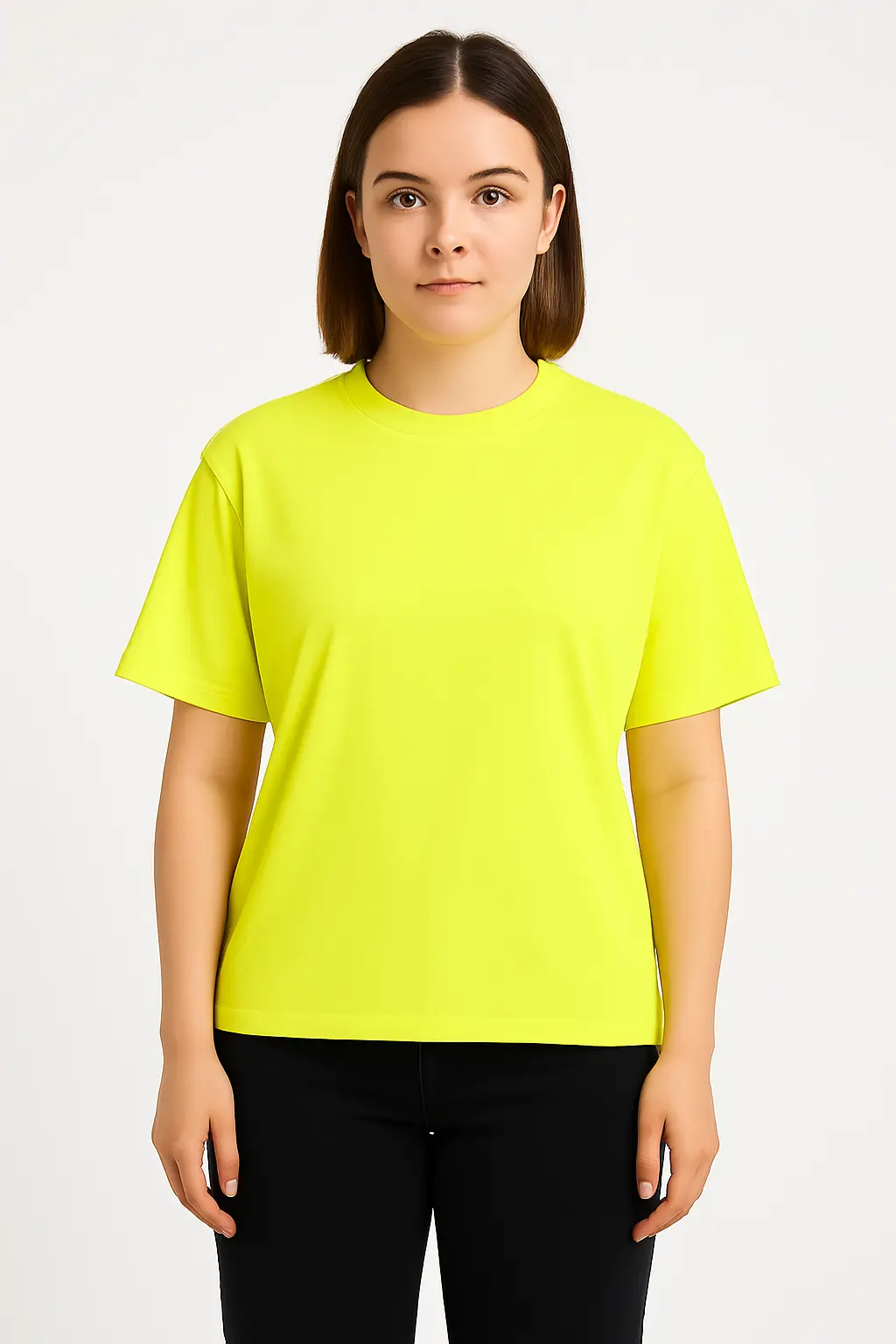Women's Neon Yellow T-Shirt – Minimalist Bold Glow