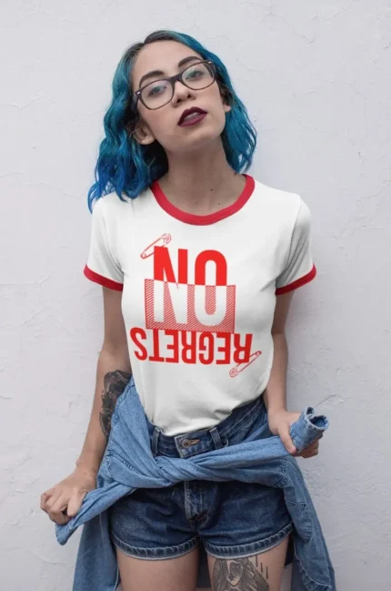 Women's Printed Tee – No Regrets Inverted Graphic