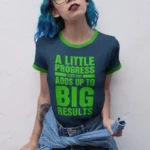 Printed Tee – Progress Adds Up Motivational Design