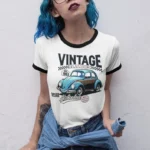 Women's Printed Tee – Vintage 1963 Car Racing Graphic