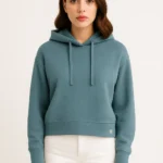 Women's Teal Hoodie – Casual Drawstring Hooded Sweatshirt